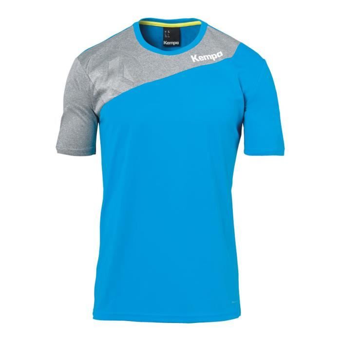 Maillot de handball Kempa Core 2.0 Shirt coloris Bleu Kempa - Gris foncé chiné