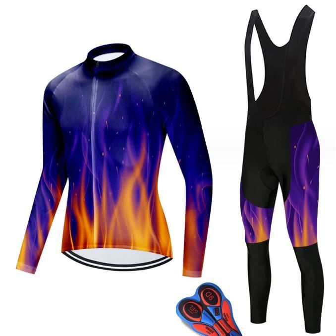 Haut De Cyclisme Homme Manches Longues CM, Taille XL, Motif Multicolore