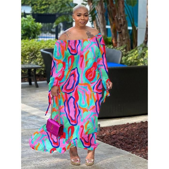 Wmstar Robe a fleurs grande taille pour femmes tenue maxi elegante mode streetwear 2023 1.5mmx16077m Blanc Cdiscount Pret a Porter