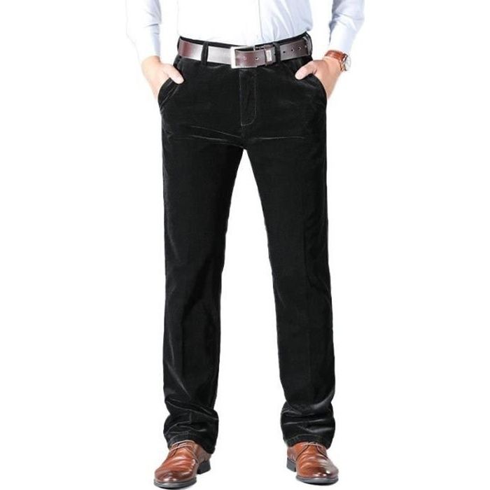pantalon homme velours noir