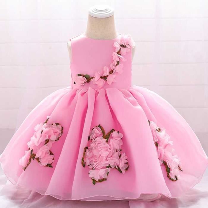 Impression Fille De Costume De Princesse Robe Dentelle Robe Robe D Anniversaire Bebe Pleine Lune Robe B01 Rose Achat Vente Robe Cdiscount