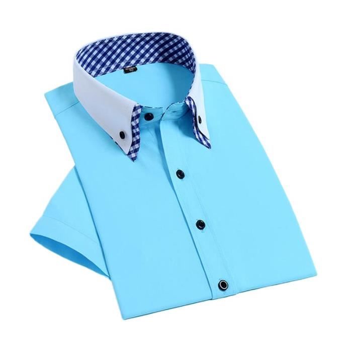 Chemise double new arrivals col homme