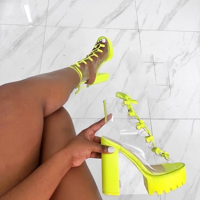 chaussure talon vert