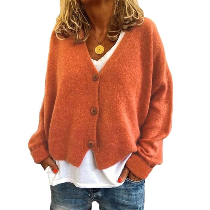 Minetom Cardigan Femme Gilet Manteau Chaud Chandail Épais Tricot Veste à Capuche Outwear en Maille Torsadé Manteau Hiver