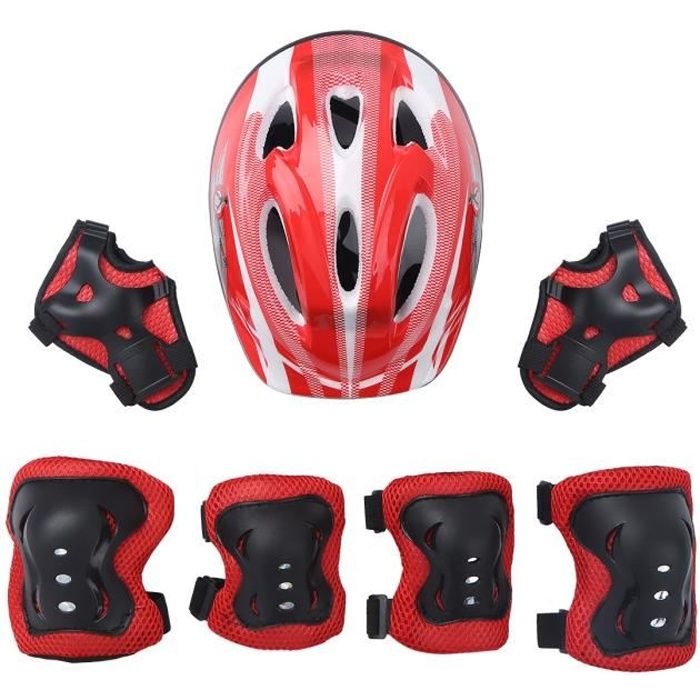 Inlzdz 7 Pièces Kit de Protections pour Enfants Casque de Vélo