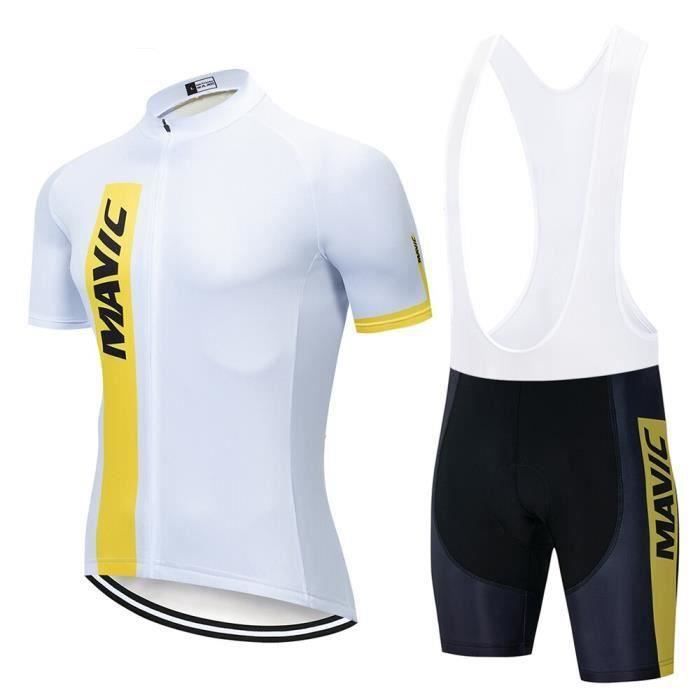 Tenue Cyclisme Pro Homme BEDSETS - Maillot Et Cuissard à Bretelles - Gel 9D Rembourré - Respirant Et Séchage Rapide