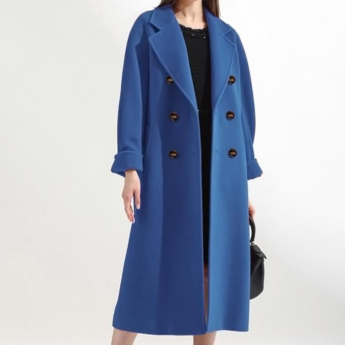 Manteau Hiver femmes manteau de laine col rabattu Double