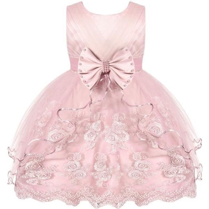 Nouveau bébé filles floral coton robe de soirée en rose blanc de 3-6 à 12-18 mois 