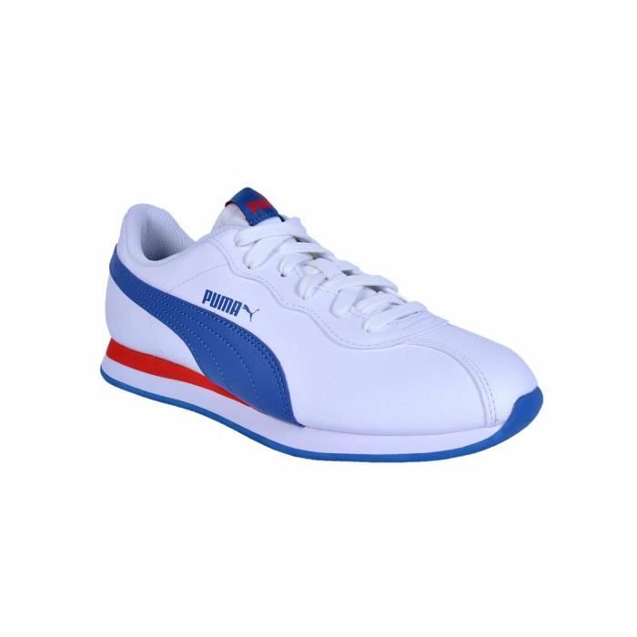 Baskets Puma Turin II Blanches Bleues et Rouges 366962 22. Blanc Cdiscount Chaussures