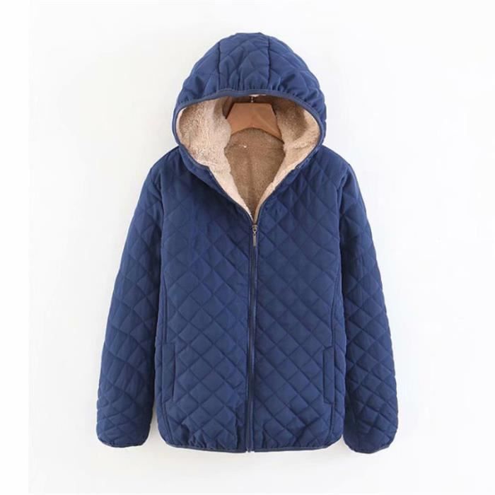 DOUDOUNE Femme Hiver Nouvelle Mode Plus velours Confortable Vetements en coton Bleu GO Bleu Cdiscount Pret a Porter