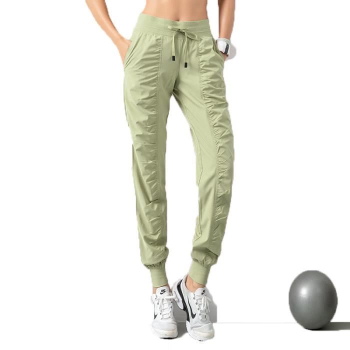 femme pantalons de survêtement séchage rapide plis aptitude lache fonctionnement loisirs slim hip hop sarouel vert