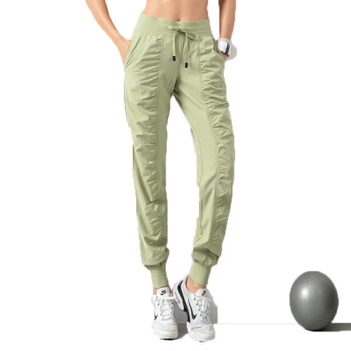 Femme Pantalons de survêtement Séchage rapide Plis Aptitude Lache Fonctionnement Loisirs Slim hip hop Sarouel Vert