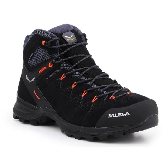 Chaussures de Randonnée - SALEWA - MS Alp Mate Mid WP - Noir-Gris - Respirantes - Confort Optimal Chaussures de Randonnée - SALEWA - MS Alp Mate Mid WP - Noir-Gris - Respirantes - Confort Optimal