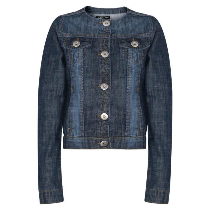 Enfants Filles Denim Veste Mode Jeans 3-16 Ans Bleu Cdiscount