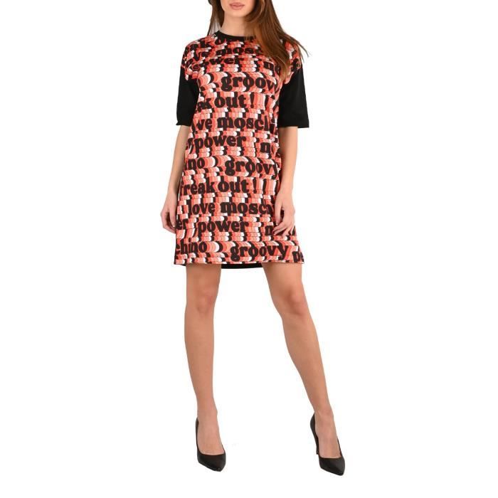Abito corto con stampa parole 'Groovy Love Moschino Power Freak Out'  allover in contrasto di colori. Ideale da indossare con sneaker Nero -  Cdiscount Pr�t-�-Porter
