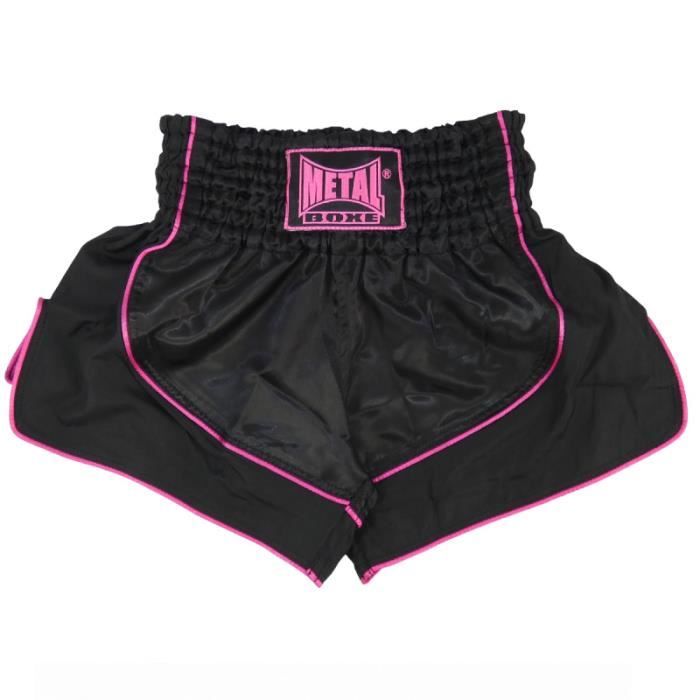 short de boxe thaï femme metal boxe - noir/rose - m