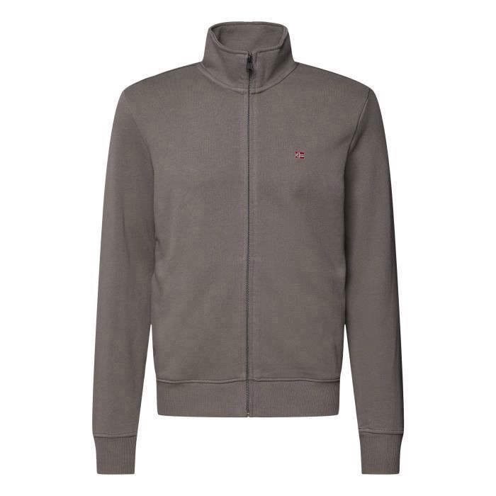 Veste De Survêtement Napapijri Homme - Gris, Zippée, Taille L, Coton, Occasion