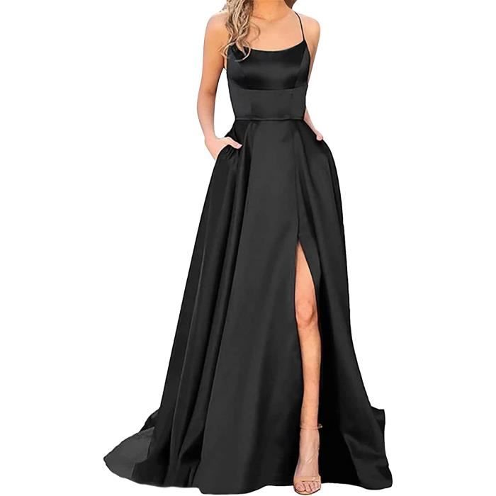 Robe de soirée noir top longue