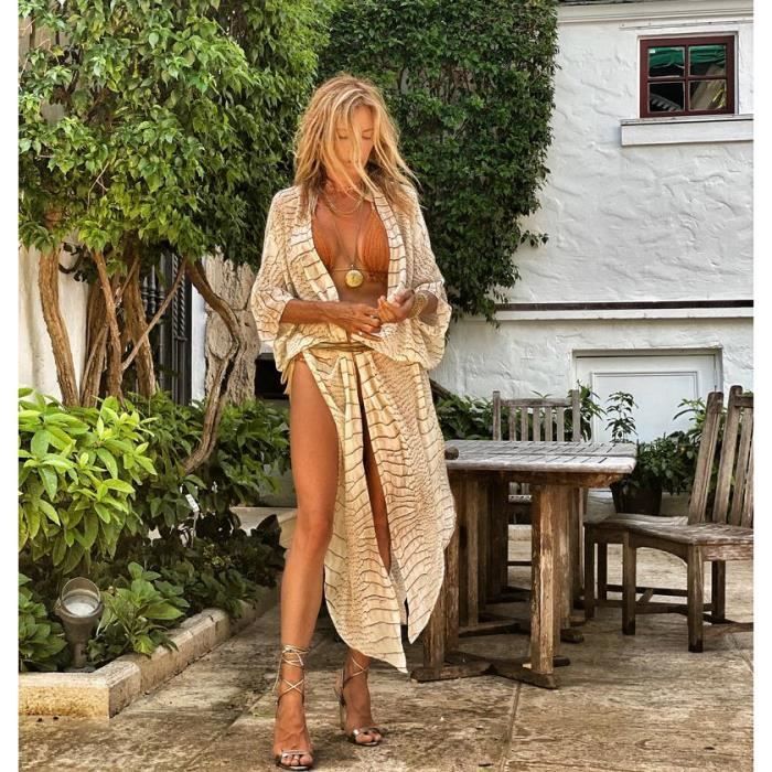 Robe de plage Cache maillot de bain en mousseline de soie pour