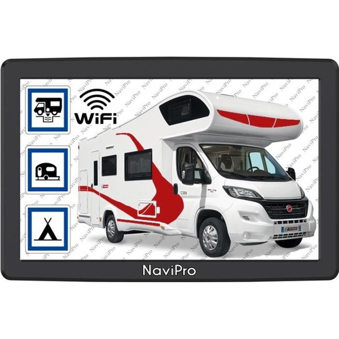 GPS Camping Car 9 Pouces NaviPro PND, Ventouse Aimanté, Europe + Maroc, Russie, Turquie, Aires De Camping - Mise A Jour par WiFi