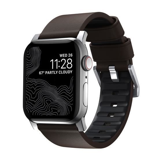 Bracelet Apple Watch Nomad Active Pro pour Apple Watch 42/44mm Gris/Marron
