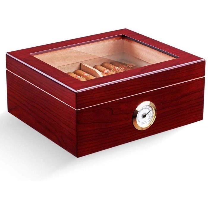 Cave à cigares Humidor avec hygromètre et Humidifier vitrée 50