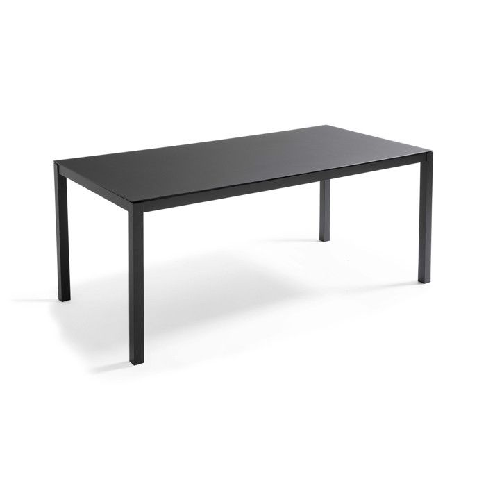 Table de jardin en aluminium 8 places 180 cm gris anthracite Ajaccio - Oviala