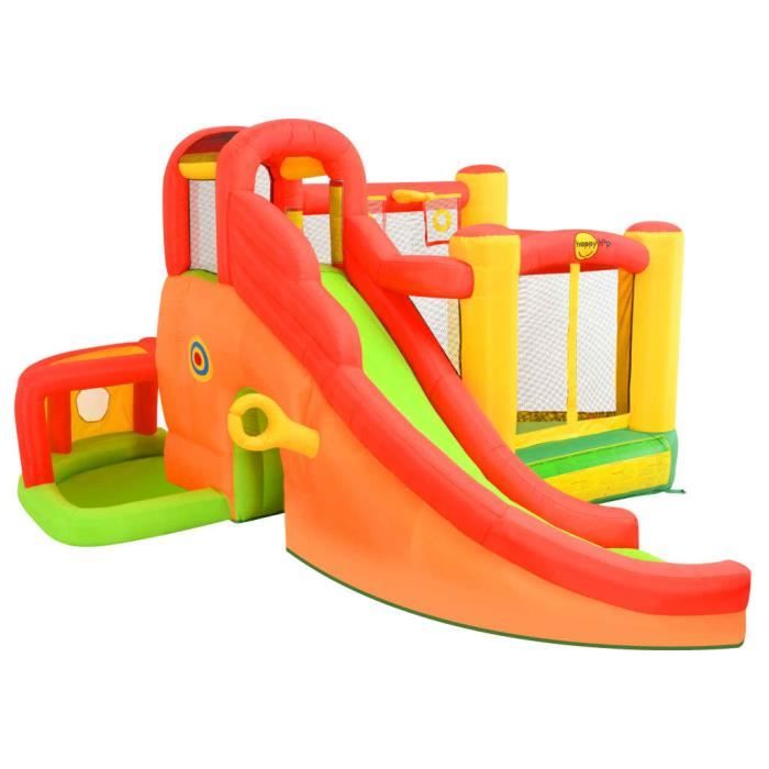 Happy Hop Chateau Gonflable Aire De Jeux Gonflable Piscine Enfant Avec Toboggan 450x380x230 Cm Pvc Achat Vente Aire De Jeux Gonflable Cdiscount