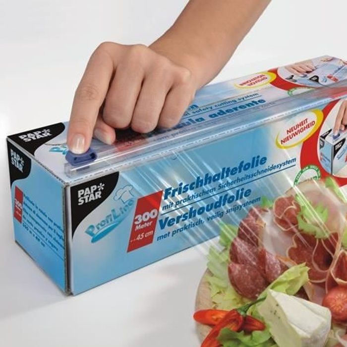 Film plastique alimentaire 300 m x 30 cm en boîte (6 unités)