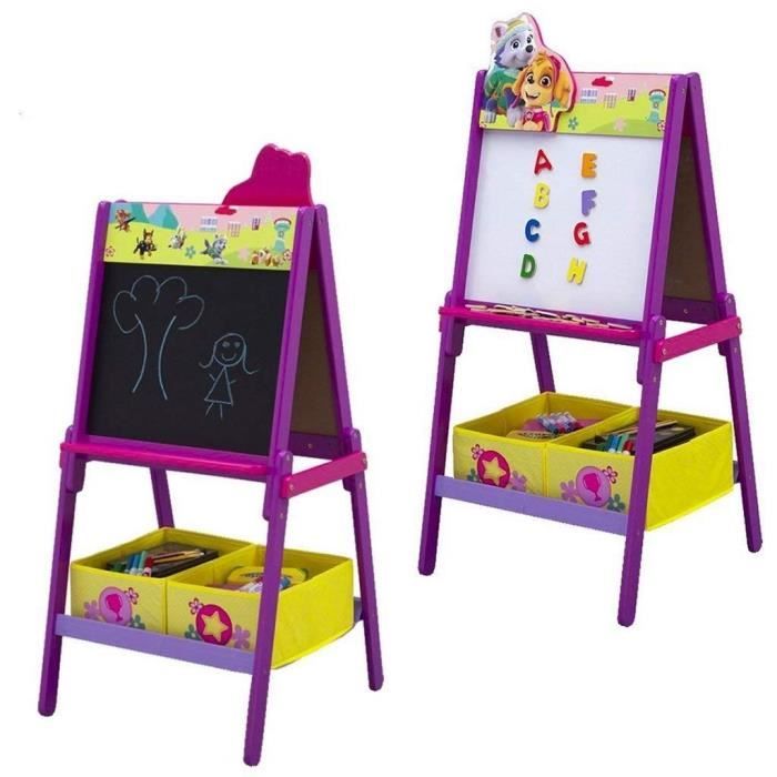 Pat Patrouille Tableau Enfant Chevalet Double Face En Bois Avec Rangements Rose Pat Patrouille Skye Et Stella Cdiscount Jeux Jouets