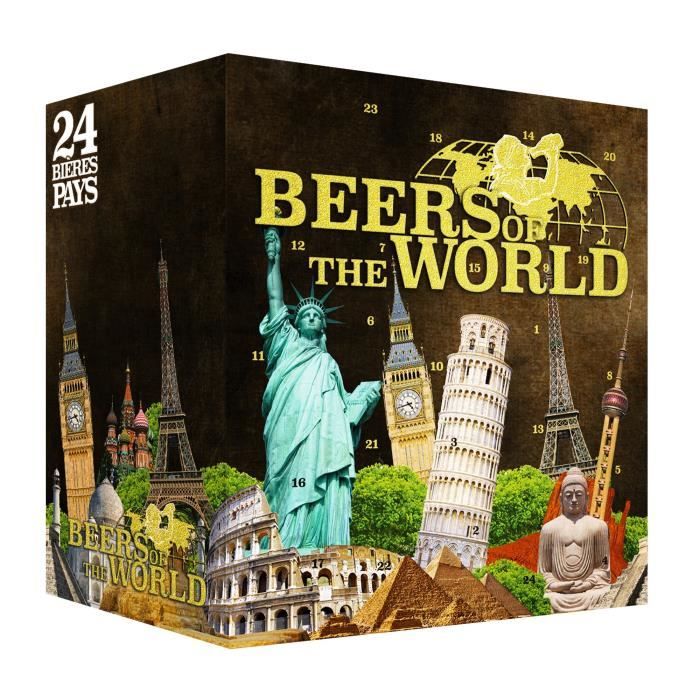 Calendrier de l'Avent Bières du monde - 24 bières du monde + 1 verre - La  cave Cdiscount
