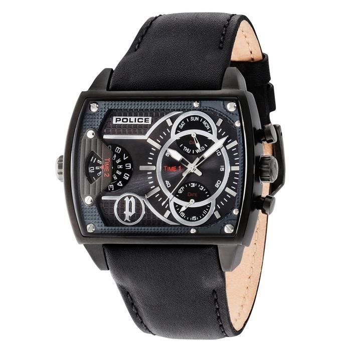 Montre police noir deals
