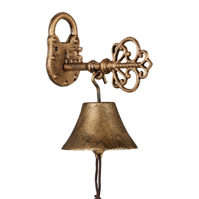 Relaxdays Cloche de porte en fonte Antique Cloche de Jardin
