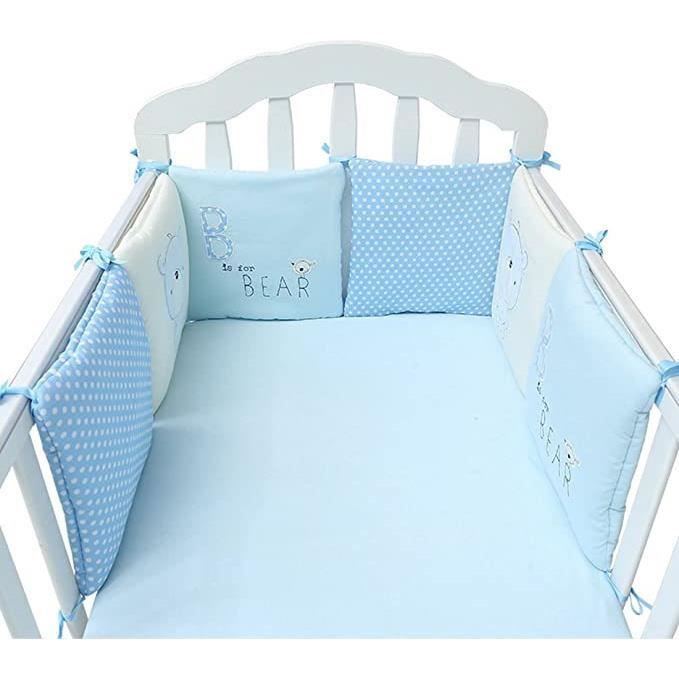 Rock Tour De Lit Bebe 6 Pieces Ensemble Coussin Anti Choc Coton Bleu 30 30cm Cdiscount Puericulture Eveil Bebe