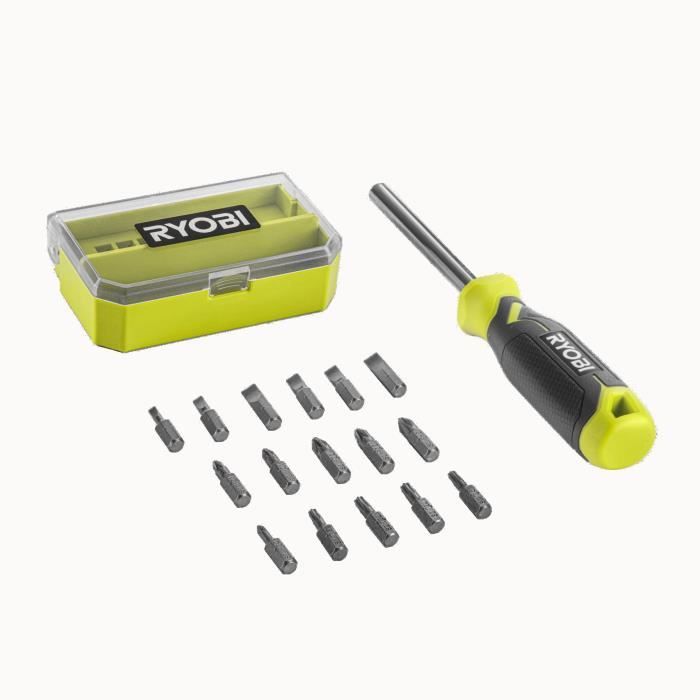Tournevis et coffret d'embouts RYOBI 17 pcs