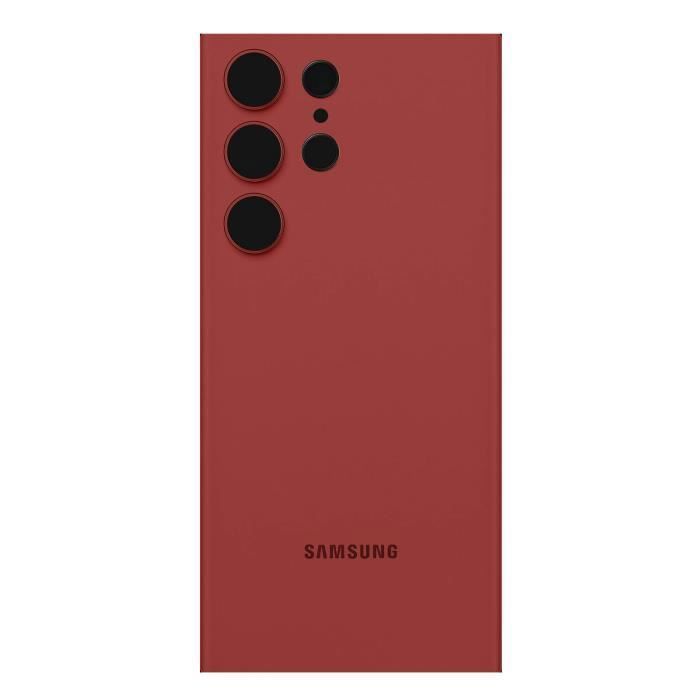 Cache batterie - SAMSUNG - Galaxy S23 Ultra - Rouge - Vitre arrière dorigine - Installation simplifiée