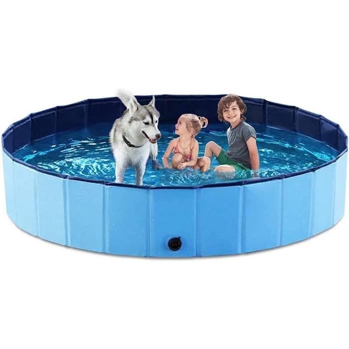 piscine pour chiens et enfants, (m: 120 x 30cm) piscine pliable pour chiens baignoire antidérapante en pvc stable pour chiens de49