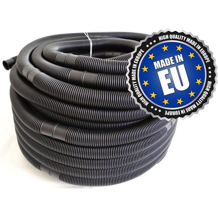 Tuyau Solaire Piscine Noir 50 M - Diamètre 38 Mm - Divisible Tous Les 1,58 M - Chauffage Solaire économique