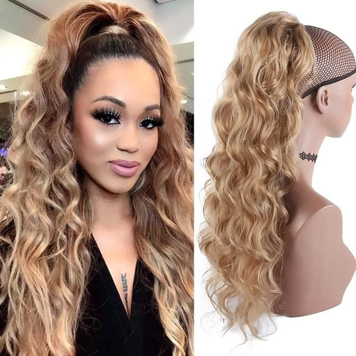 YEESHEDO Longue extension de cheveux de queue de cheval naturel ondulée