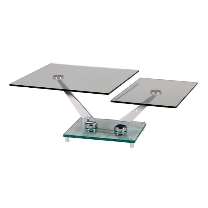 table basse articulee metal verre meko l 75 x l 70 x h 40 cm achat vente table basse table basse articulee metal verre metal cdiscount