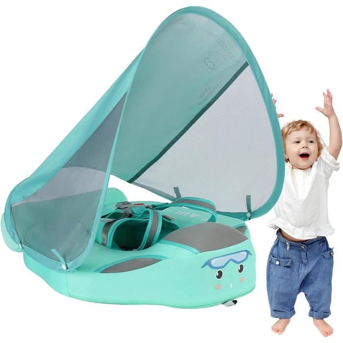 Flotteur pour bébé - Flotteur piscine pour enfant avec parasol de protection solaire, siège sûr anneau flottant protection solaire jouet pour plage