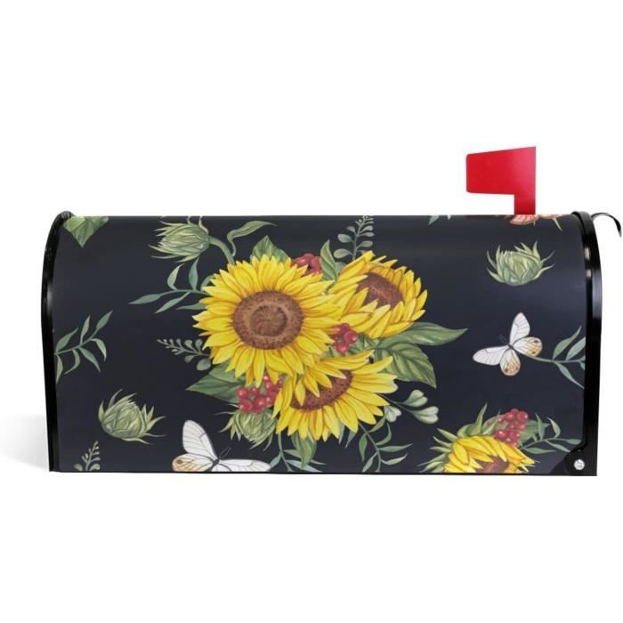 Housse Protectrice Pour Livre Avec Zip Et Poche - Motif Tournesol Papillons, 22x29 Cm, Lavable, Toile Polyester