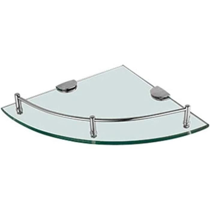 JQK Étagère De Salle De Bain En Verre Chromé, Rangement De