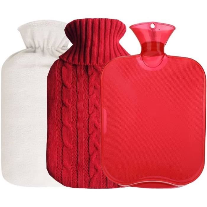Bouillotte 2 Litres Avec Housse En Tricot - Modèles Ours, Pingouin, élan Ou Chouette De Noël, Pour Chauffage D'hiver Et Soulagement Des Douleurs