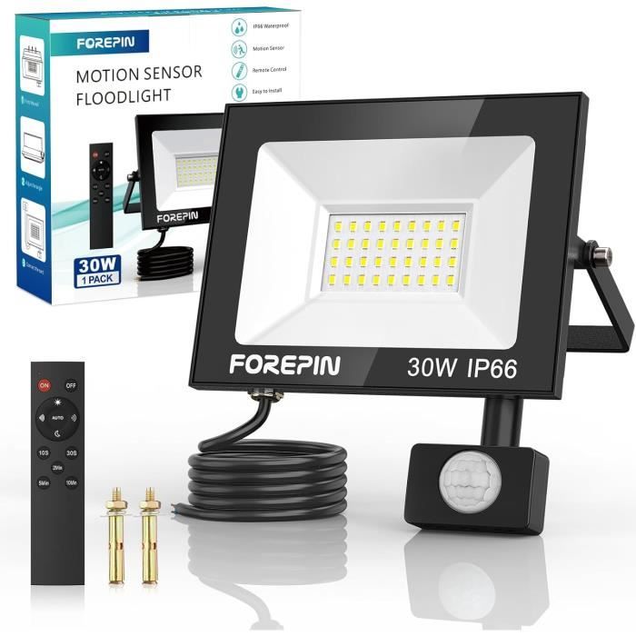Projecteur LED Extérieur 150W Avec Détecteur De Mouvement - 10000LM, IP66 - Télécommande Incluse - Pour Jardin, Terrasse