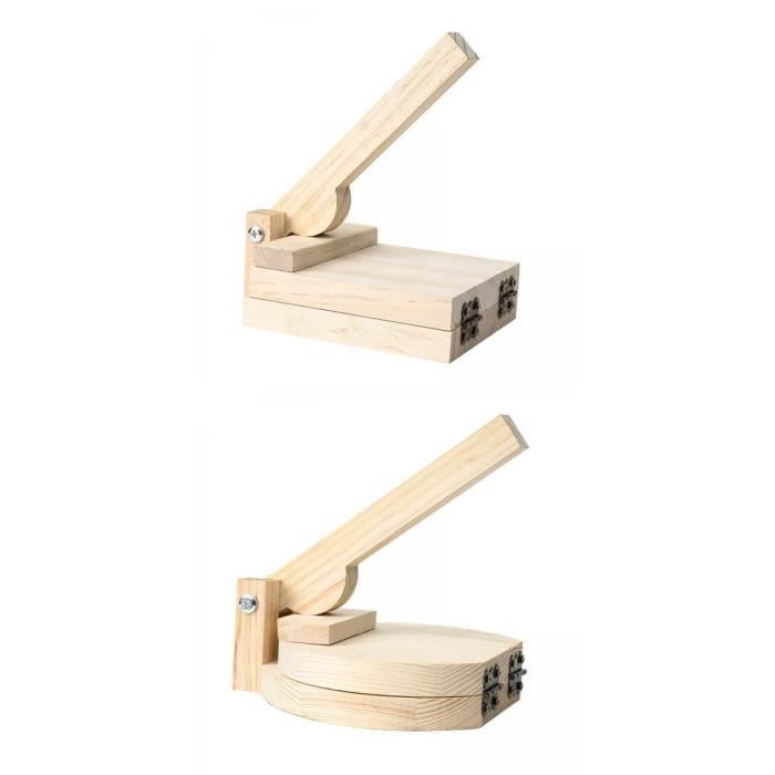 Presse à Tortilla En Bois Massif Avec Poignée Confortable - Machine à Boulettes Et Empanadas