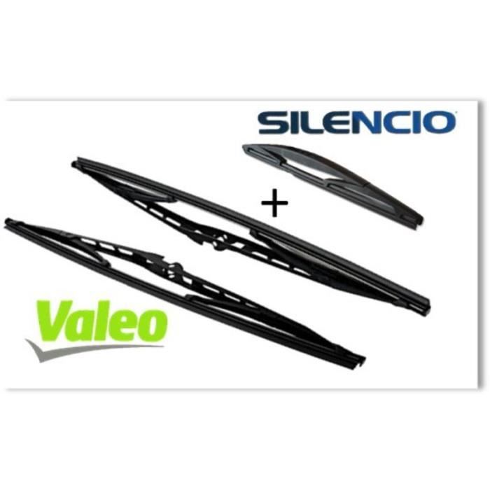 Jeu D'essuie-glaces Avant/arrière Pour Renault Clio 3 (2007-2015) - 3 Balais (600+400+300 Mm) - Caoutchouc Naturel + Silicone - 14