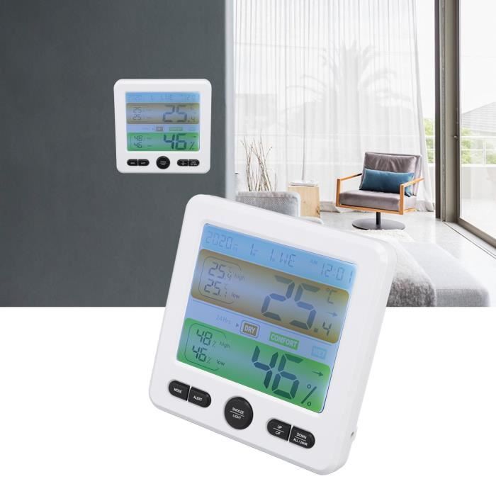 Thermomètre Hygromètre Double Sonde - Précision Température Et Humidité Pour Terrarium, Serre, Maison - ABS Blanc