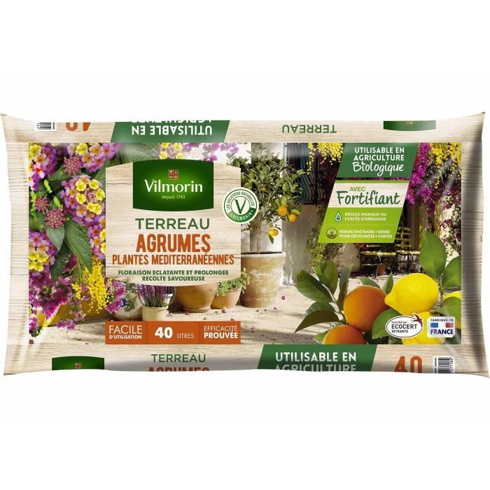VILMORIN Terreau agrumes, plantes méditerranéennes - 40 L
