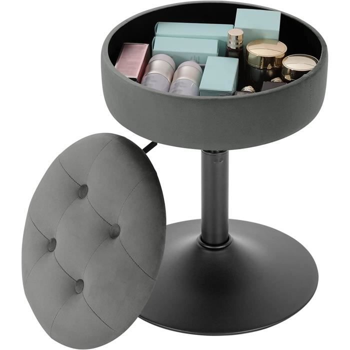 WOLTU Tabouret de Bar Bas en Velours avec Espace de Rangement Chaise de Bar Ronde Réglable 49 5-65cm Gris foncé BH329dgr-1 WOLTU Tabouret de Bar Bas en Velours avec Espace de Rangement Chaise de Bar Ronde Réglable 49 5-65cm Gris foncé BH329dgr-1